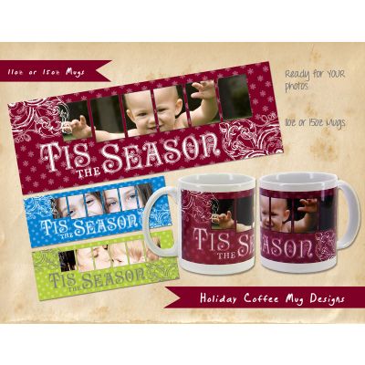 Personalized Photo Christmas Ceramic Mug 11oz  Design #1 Add Photo and text