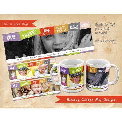 Personalized Photo Christmas Ceramic Mug 11oz  Design #3 Add Photo and text