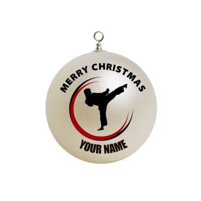 Personalized  tae kwon do silhouette man boy belt Taekwondo  Ornament 10