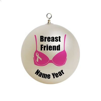 Personalized Breast Friend Pink Braw Cancer Ornament 10