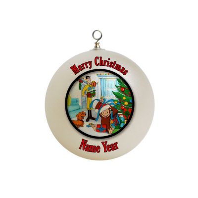 Personalized Curious George Openning Presents  Christmas Ornament Custom Gift #11