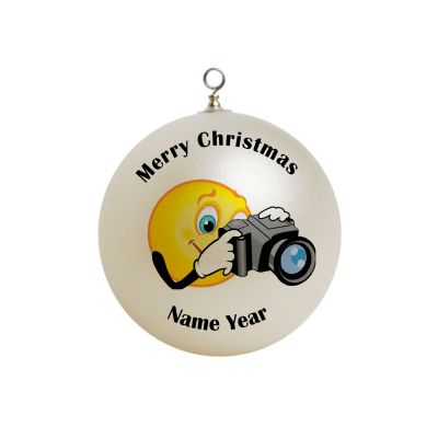 Personalized Emoji with a Camera Christmas Ornament Emoji #11