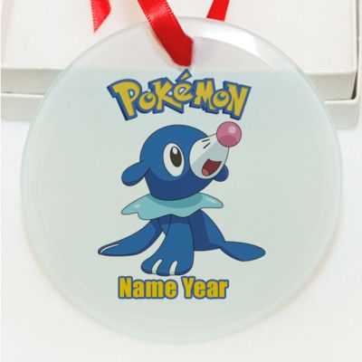 Personalized Pokemon  Popplio GLASS Ornament  Gift #11
