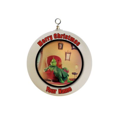 Personalized  The Grinch and dog on sofa  Movie  Ornament Christmas 12