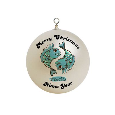 Personalized Funny Zodiac Pisces Sign Christmas Ornament 12