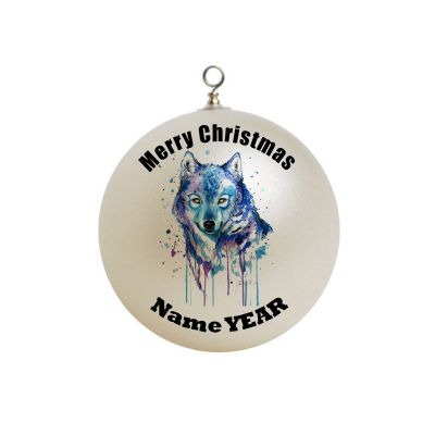 Personalized  Wolf Wolves Dog Abstract Painted Ornament Christmas 15