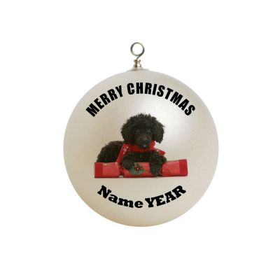 Personalized Black Poodle Dog  Christmas Ornament 17