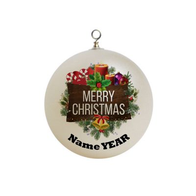 Personalized  Merry Christmas Wood Board and a pine tree christmas elements  Ornament Christmas 18