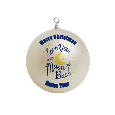 Personalized I love you to the moon and back couple engaged married Christmas Ornament 19