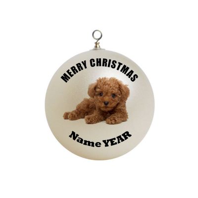 Personalized Brown Poodle Dog  cute puppy Christmas Ornament 19