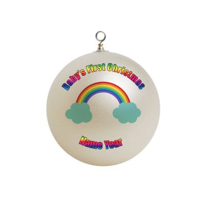 Personalized Baby's First Christmas Rainbow baby Christmas Ornament 1