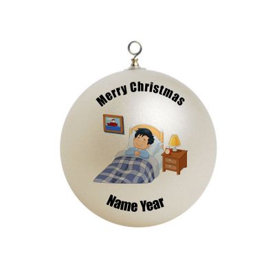 Personalized  Boy Sleeping Christmas Ornament 1