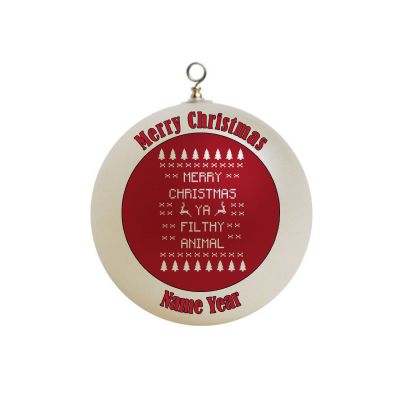 Personalized Merry Christmas Ya Filthy Animal Home Alone Ugly Sweater  Christmas Ornament FUNNY Gift #1