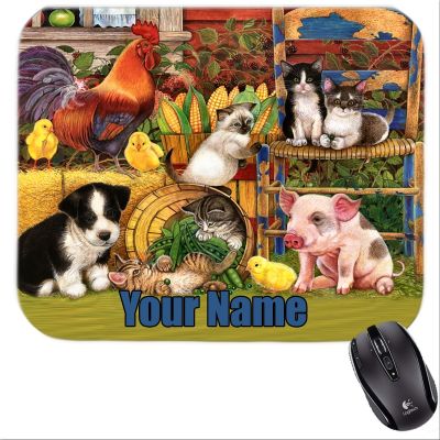 Personalized Farm Animals, pig rooster, chicken, duck Mousepad farm  1