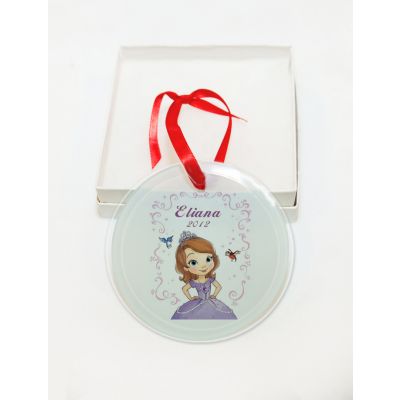 Personalized Princess Sofia Glass Christmas Ornament Custom Gift #1