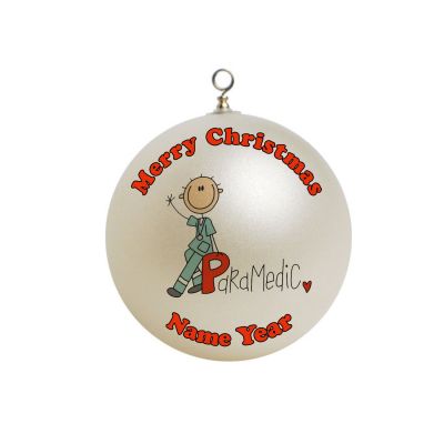 Personalized  Paramedic Christmas Stick Figure Ornament 1