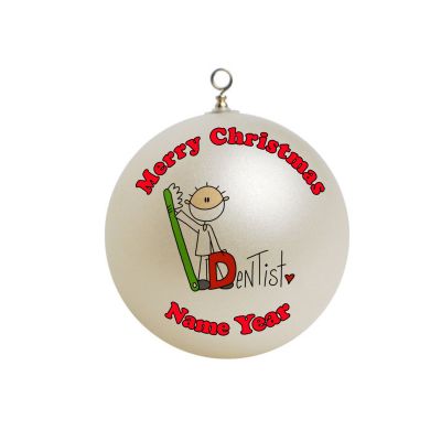 Personalized  Dentist Christmas Stick Figure Ornament 1