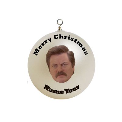 Personalized Ron Swanson Christmas Ornament Custom Gift # 1