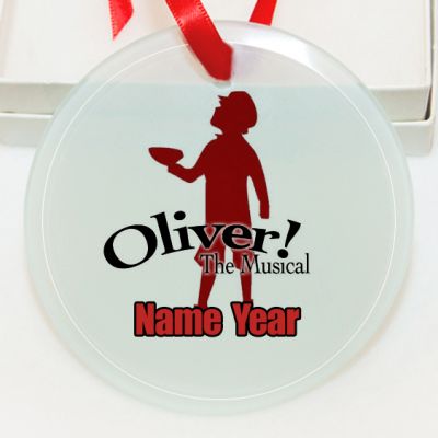 Personalized Oliver The Musical GLASS Ornament Custom Gift #1