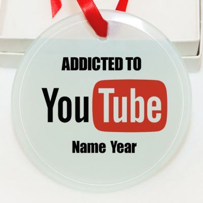 Personalized YouTube GLASS Ornament Custom Gift #