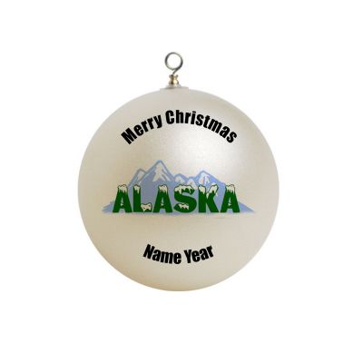 Personalized Alaska Mountain Ornament 1