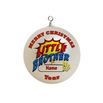 Personalized little Brother superhero Christmas Ornament Custom  #1