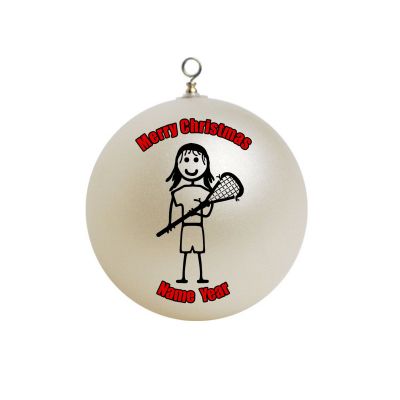 Personalized Lacrosse Ornament Girl Stick Figure 1