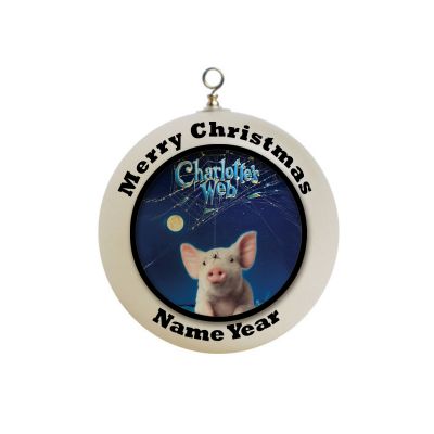 Personalized charlotte's web white pig and a spider Wilbur  Ornament 1