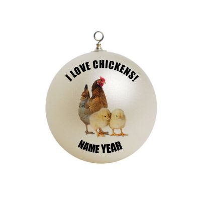 Personalized I love Chickens Farm Ornament  #1