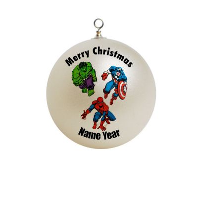 Personalized Superhero Spiderman, Hulk, and Captain America Ornament 1