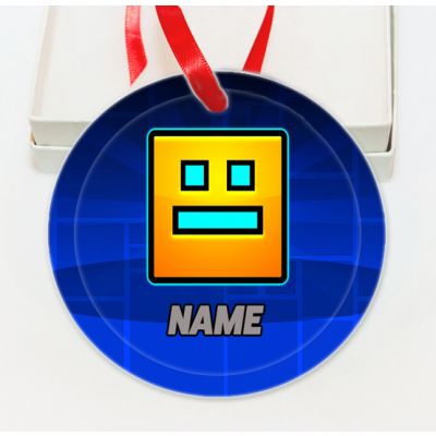 Personalized Geometry Dash GLASS Ornament  Gift  #1