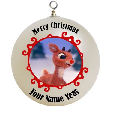 Personalized Rudolph Red Nose Raindeer Christmas Ornament Custom Gift #1
