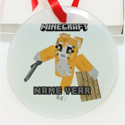 Personalized Minecraft Stampy GLASS Ornament  Gift #1