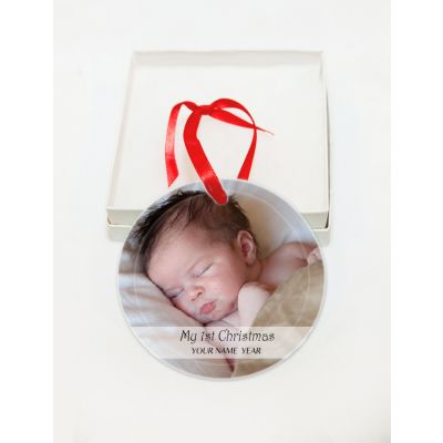Personalized  My First Christmas Glass Christmas Ornament Custom Gift #1