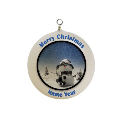Personalized winter snowman Christmas Ornament #1