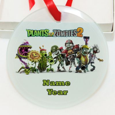 Personalized Plants vs Zombies GLASS Ornament  Gift #1