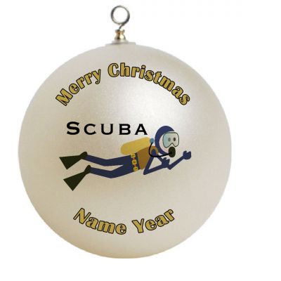 Personalized Scuba Christmas Ornament Custom Gift #1