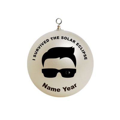 Personalized I survived the Solar Eclipse Funny  Christmas Ornament Custom Gift #1