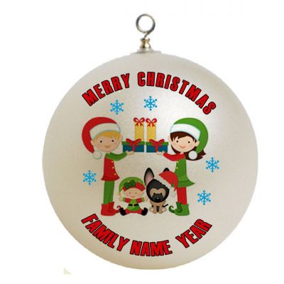 Personalized Elf Family Ornament #1