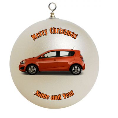 Personalized  2013 orange Chevy Sonic  Christmas Ornament Custom Gift #1