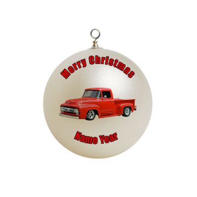 Personalized Ford Truck Old red Ornament 1