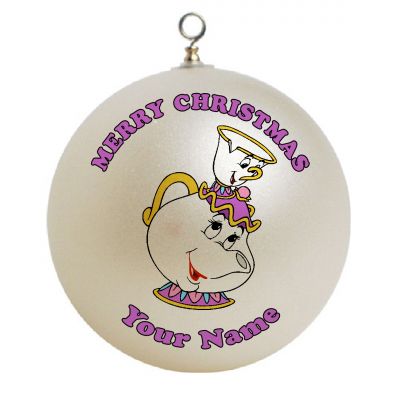 Personalized Mrs. Potts and Chip from Beauty & the Beast Christmas Ornament Christmas Ornament Custom Gift #1