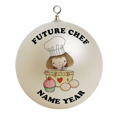 Personalized  Girl Chef Cooking Christmas Ornament Custom Gift #1