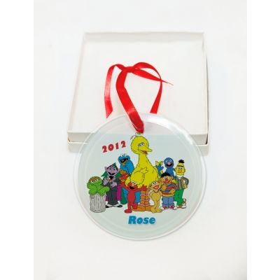 Personalized Sesame Street Glass Christmas Ornament Custom Gift 