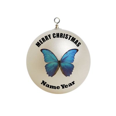 Personalized Blue Butterfly  Ornament 1