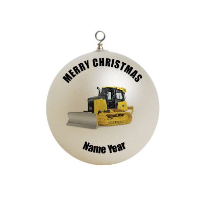 Personalized Bulldozer Christmas Ornament 1