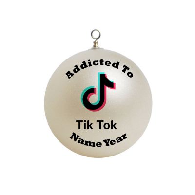 Personalized Addicted to Tik Tok  Tic Toc tictok Christmas Ornament 1