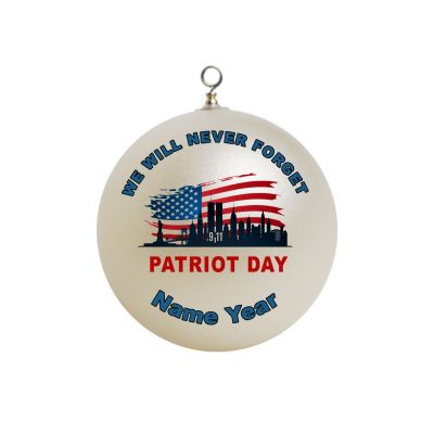 Personalized Twin Tower World Trade Center 9/11 We Will Never Forger Christmas Ornament #1