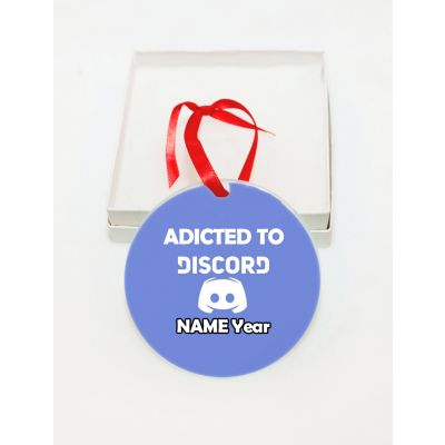 Personalized Addicted to Discord GLASS Ornament  Gift  #1