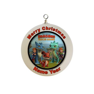 Personalized Dragons Rescue Riders Christmas Ornament With Dak and Leyla  #1